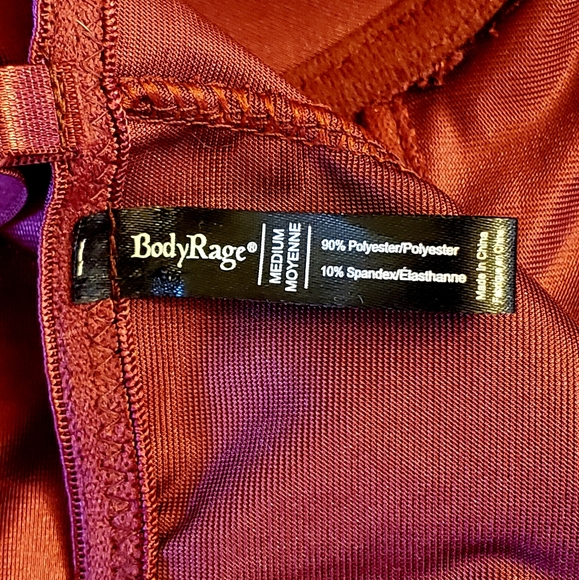 Body Rage Corset Bustier Lingerie Removable Garters Pushup M. Burgundy EUC - Picture 5 of 9